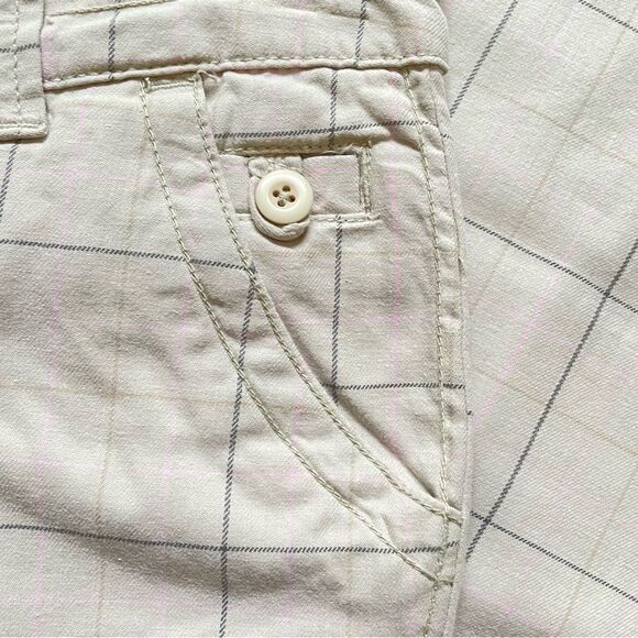 SO cream, pink and brown plaid mid rise straight leg pants, light cargo style 13 - Picture 5 of 8